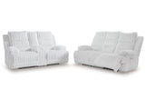 Rhines Falls Alloy Power Reclining Sofa and Loveseat (Online Special Price) - Ornate Home
