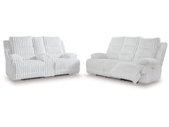 Rhines Falls Alloy Power Reclining Sofa and Loveseat - Ornate Home