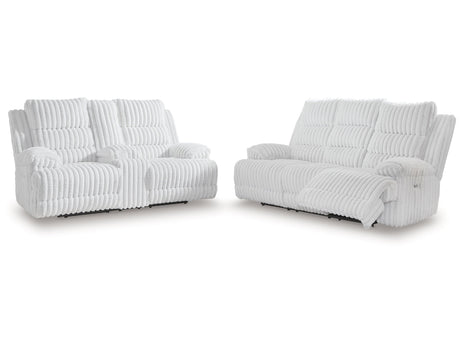 Rhines Falls Alloy Power Reclining Sofa and Loveseat - Ornate Home