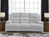 Rhines Falls Alloy REC PWR Sofa w/Drop Down Table (Online Special Price) - Ornate Home