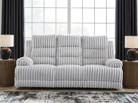 Rhines Falls Alloy REC PWR Sofa w/Drop Down Table (Online Special Price) - Ornate Home