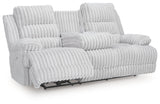 Rhines Falls Alloy REC PWR Sofa w/Drop Down Table (Online Special Price) - Ornate Home