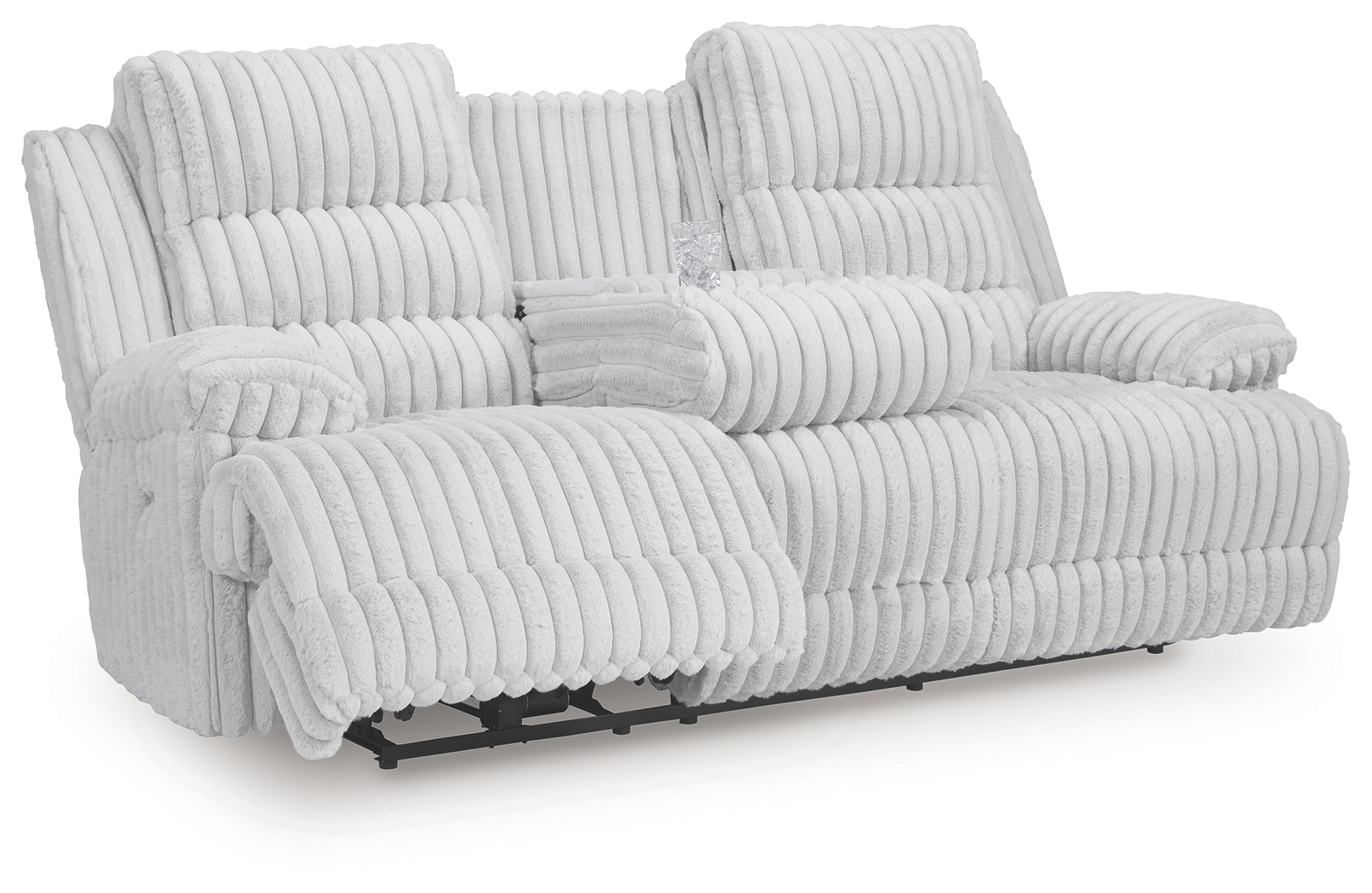Rhines Falls Alloy REC PWR Sofa w/Drop Down Table (Online Special Price) - Ornate Home