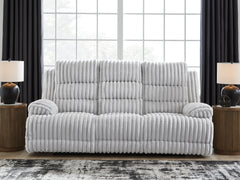 Rhines Falls Alloy REC PWR Sofa w/Drop Down Table - Ornate Home