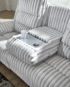 Rhines Falls Alloy REC PWR Sofa w/Drop Down Table - Ornate Home