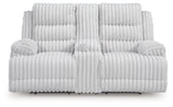Rhines Falls Alloy Reclining Power Loveseat w/Console (Online Special Price) - Ornate Home