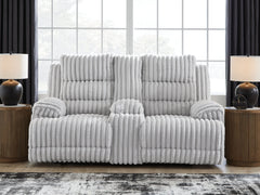 Rhines Falls Alloy Reclining Power Loveseat w/Console - Ornate Home