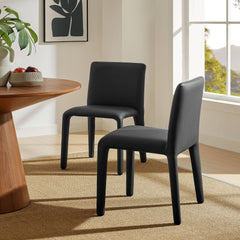 Rhodes Black Vegan Leather Upholstered Dining Chair - Ornate Home