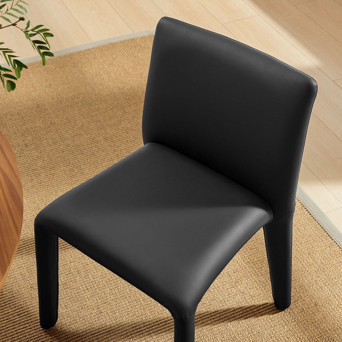 Rhodes Black Vegan Leather Upholstered Dining Chair - Ornate Home
