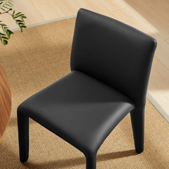 Rhodes Black Vegan Leather Upholstered Dining Chair - Ornate Home