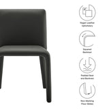 Rhodes Black Vegan Leather Upholstered Dining Chair - Ornate Home