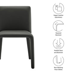 Rhodes Black Vegan Leather Upholstered Dining Chair - Ornate Home