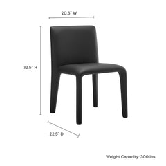 Rhodes Black Vegan Leather Upholstered Dining Chair - Ornate Home