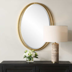 Rhodes Gold Oval Mirror - Ornate Home