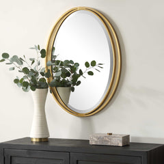 Rhodes Gold Oval Mirror - Ornate Home