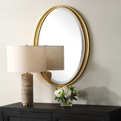 Rhodes Gold Oval Mirror - Ornate Home