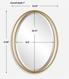Rhodes Gold Oval Mirror - Ornate Home