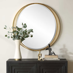 Rhodes Gold Round Mirror - Ornate Home