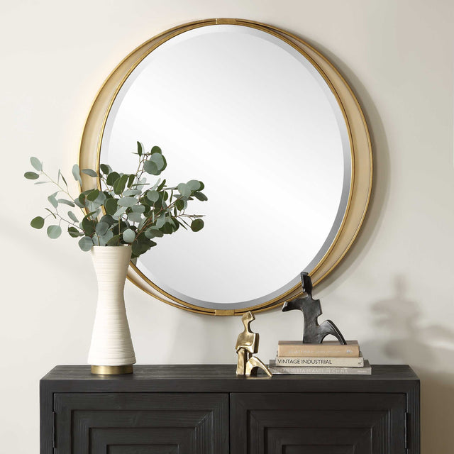 Rhodes Gold Round Mirror - Ornate Home