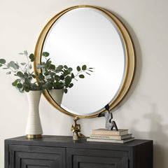 Rhodes Gold Round Mirror - Ornate Home