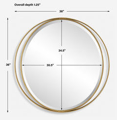 Rhodes Gold Round Mirror - Ornate Home