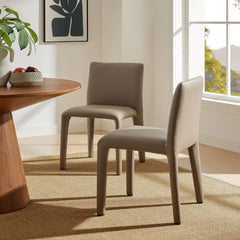 Rhodes Mushroom Brown Vegan Leather Upholstered Dining Chair - Ornate Home
