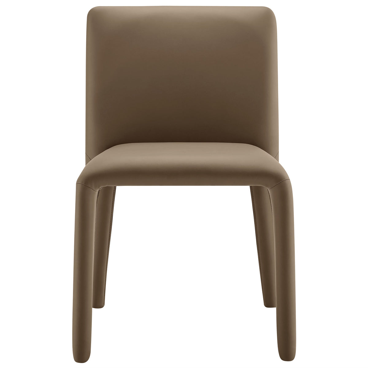 Rhodes Mushroom Brown Vegan Leather Upholstered Dining Chair - Ornate Home