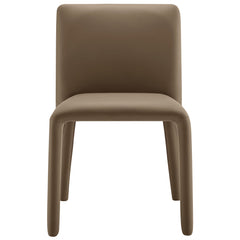 Rhodes Mushroom Brown Vegan Leather Upholstered Dining Chair - Ornate Home