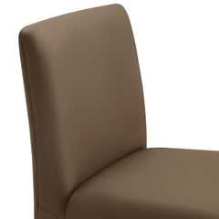 Rhodes Mushroom Brown Vegan Leather Upholstered Dining Chair - Ornate Home
