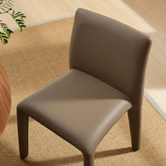 Rhodes Mushroom Brown Vegan Leather Upholstered Dining Chair - Ornate Home