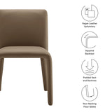 Rhodes Mushroom Brown Vegan Leather Upholstered Dining Chair - Ornate Home