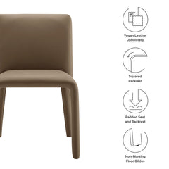 Rhodes Mushroom Brown Vegan Leather Upholstered Dining Chair - Ornate Home