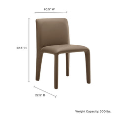 Rhodes Mushroom Brown Vegan Leather Upholstered Dining Chair - Ornate Home