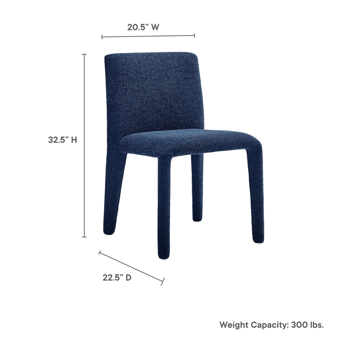 Rhodes Navy Fabric Upholstered Dining Chair