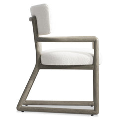 Rhodes Weathered Teak/White/Cream Outdoor Arm Chair - Ornate Home