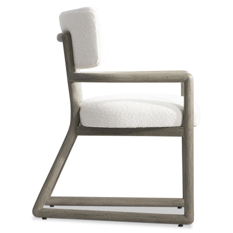 Rhodes Weathered Teak/White/Cream Outdoor Arm Chair - Ornate Home