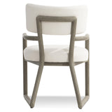 Rhodes Weathered Teak/White/Cream Outdoor Arm Chair - Ornate Home