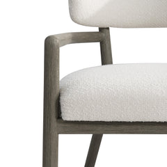 Rhodes Weathered Teak/White/Cream Outdoor Arm Chair - Ornate Home