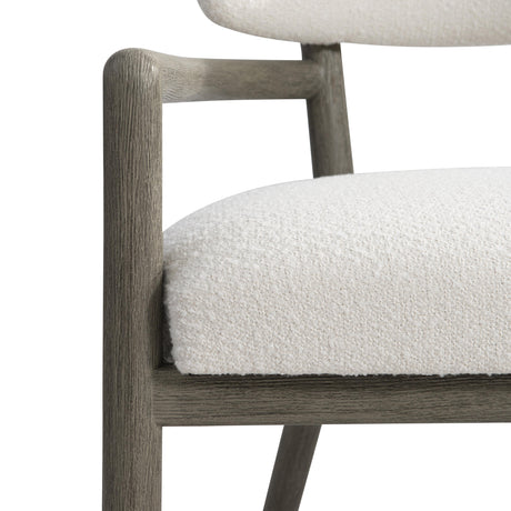 Rhodes Weathered Teak/White/Cream Outdoor Arm Chair - Ornate Home