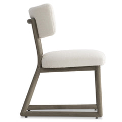 Rhodes Weathered Teak/White/Cream Outdoor Side Chair - Ornate Home