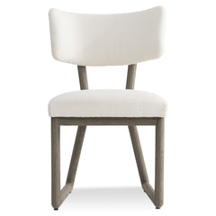 Rhodes Weathered Teak/White/Cream Outdoor Side Chair - Ornate Home