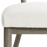 Rhodes Weathered Teak/White/Cream Outdoor Side Chair - Ornate Home