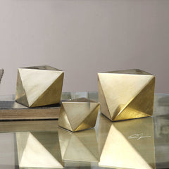 Rhombus Champagne Accents (Set of 3) - Ornate Home