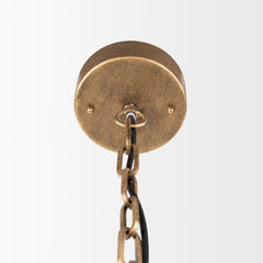 Rhone Gold Metal and Wood Beaded Chandelier