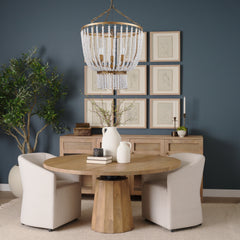 Rhone Gold Metal and Wood Beaded Chandelier