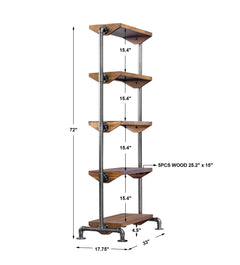 Rhordyn Woodtone Industrial Etagere - Ornate Home