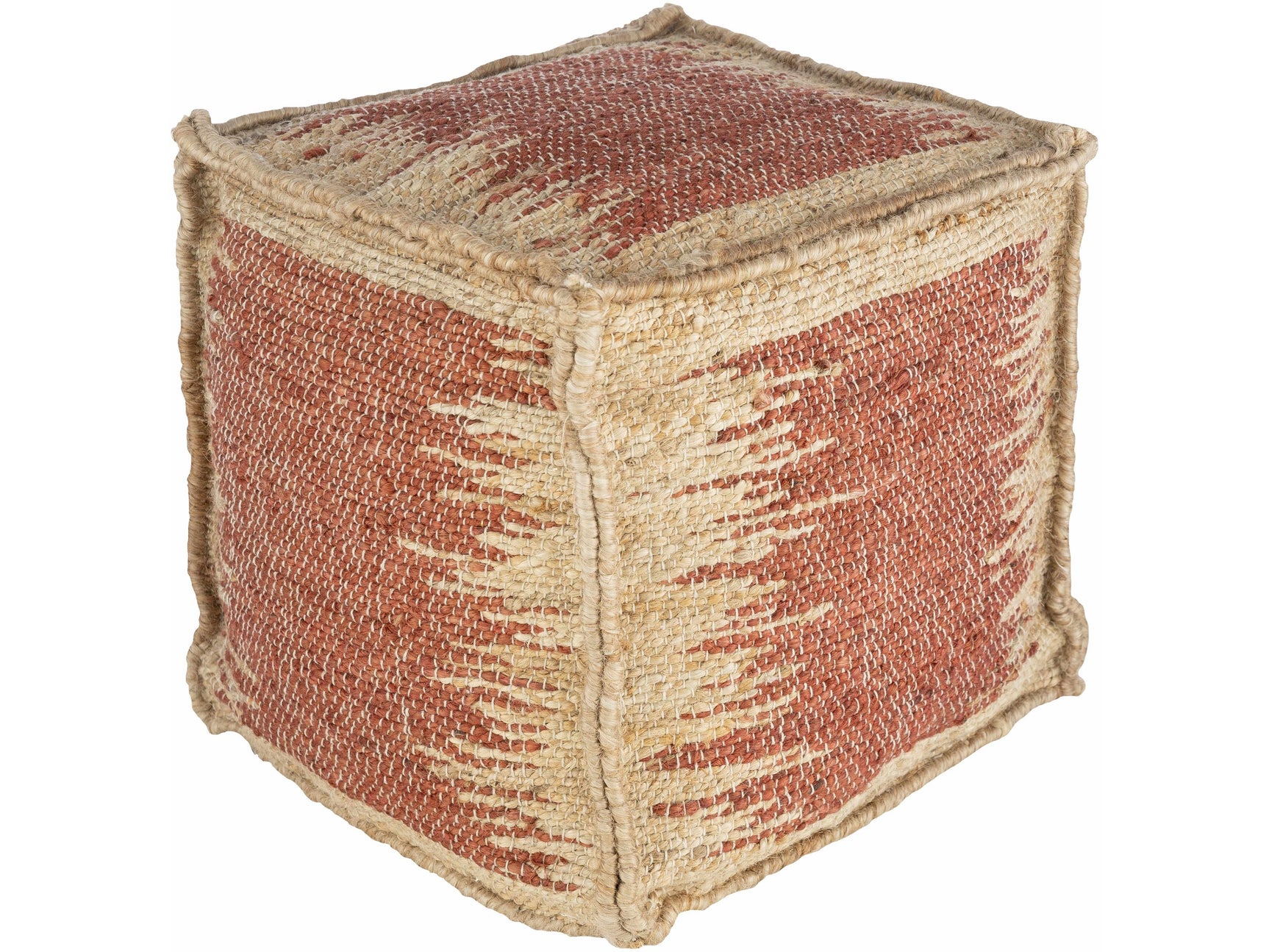 Rhuddlan Jute Rust Pouf - Ornate Home