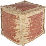 Rhuddlan Jute Rust Pouf - Ornate Home