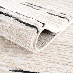 Riad Black Striped White Rug with Tassels - Ornate Home