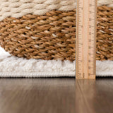 Riad Black Striped White Rug with Tassels - Ornate Home